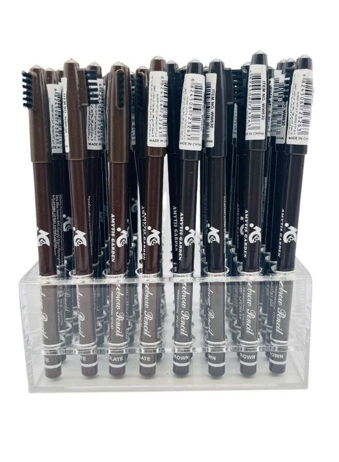 Professional Eyebrow Pencil Gift Set Dark Brown/Chocolate 48 Pieces