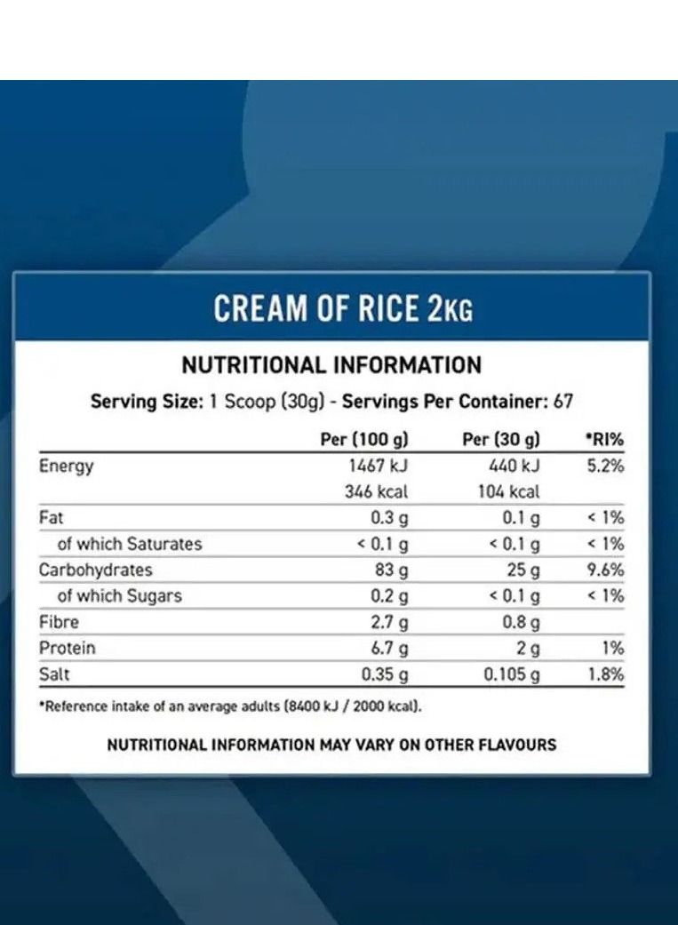 Cream of Rice 67 Servings 2 Kg Apple Crumble