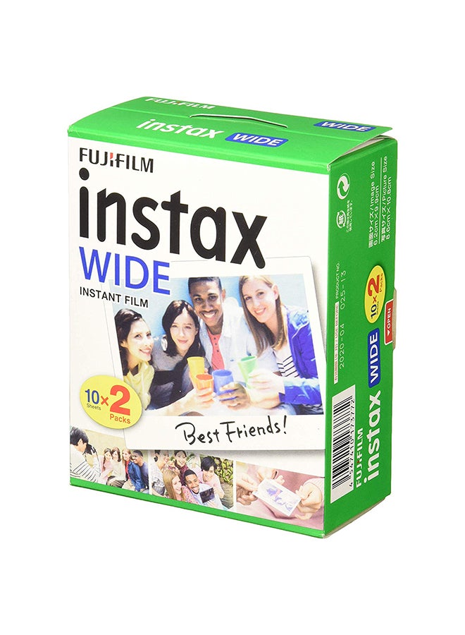 Instax Wide Instant Film 20 Sheets White