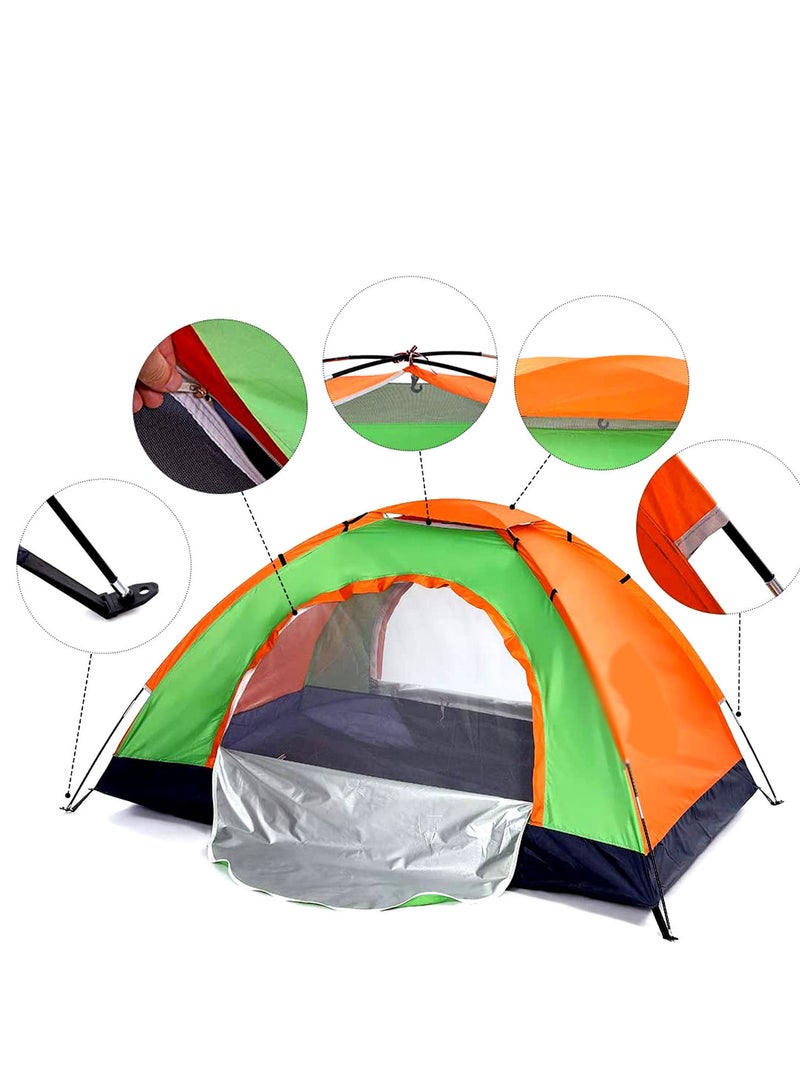 Automatic Camping Tent 4 Persons (200X200X135) CM,Instant Automatic Pop Up Dome Tent,Portable Windproof Lightweight for Family Backpacking Hunting Hiking Outdoor Beach Tent and Picnic Tent-Multicolour