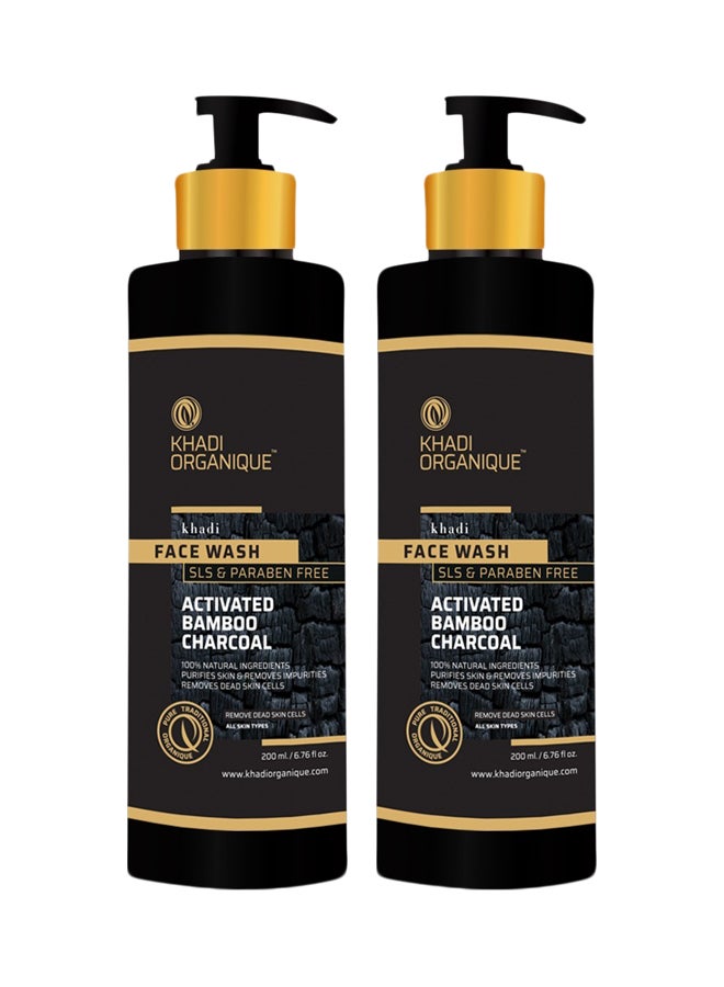 Pack Of 2 Active Bamboo Charcoal Face Wash 420ml