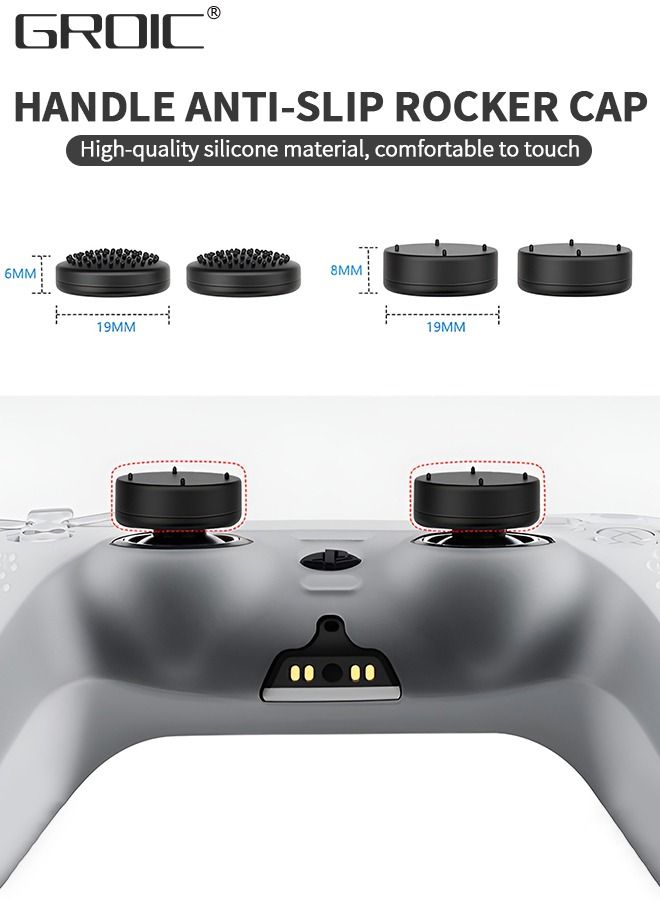 Gaming Controller Case Compatible with PS5 DualSense Controller, Anti-Slip Silicone Skin Protective Cover Case with 4 Thumb Grip Caps, PS5 Controller Travel Cases Protective Cover Storage Carrying Bag