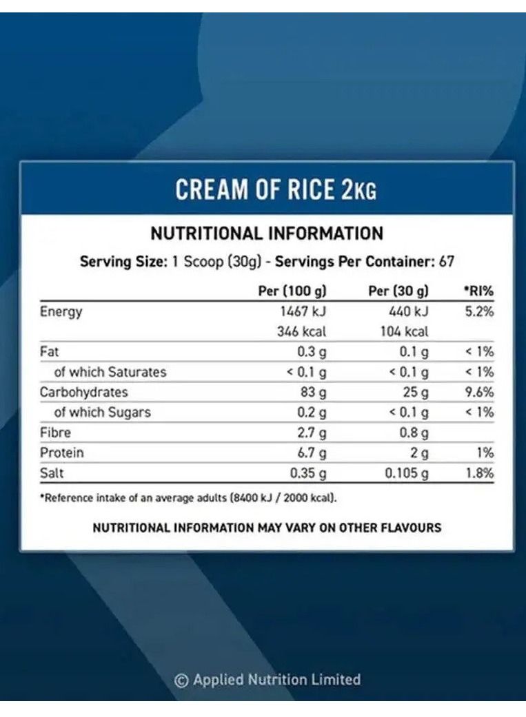 Cream of Rice 67 Servings 2 Kg Toffee Biscuit