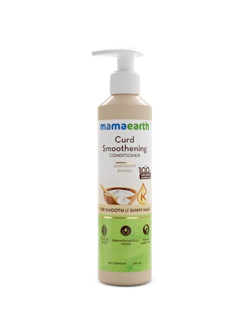 Mamaearth Curd Smoothening Conditioner For Women and Men; with Curd and Keratin for Smooth and Shiny Hair- 250 ml