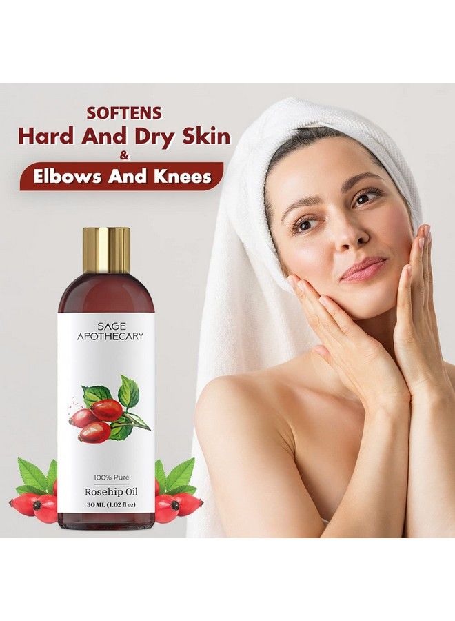Rosehip Oil Healthier Hair And Glowing Skin ; For Thicker And Brighter Skin ;30 Ml