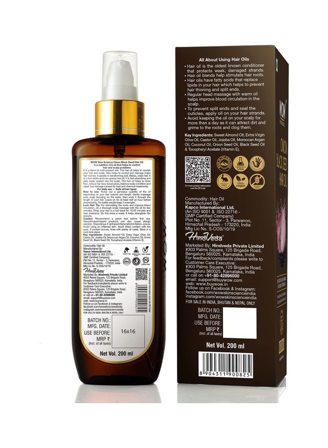 Skin Science Onion Black Seed Hair Oil Multicolour 200ml