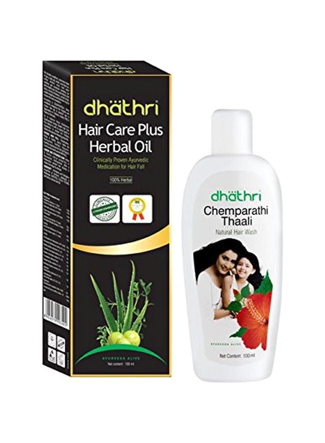 Hair Care Plus Herbal Oil And Chemparathi Thaali Shampoo Set 100ml