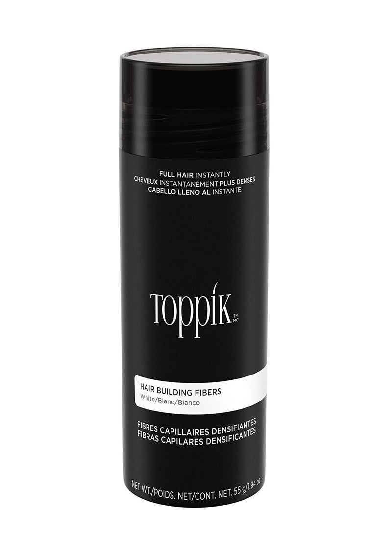 Toppik Hair Building Fibers White 55g Instantly Fill Thinning or Thinning Hair Fuller Thicker Hair 9 Shades for Men and Women