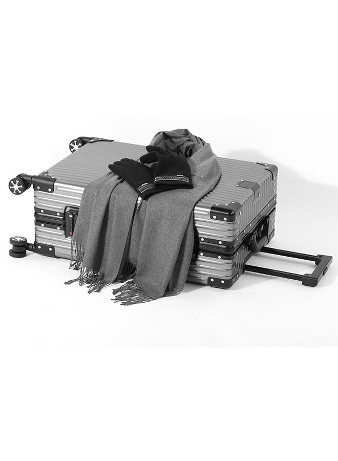 Set of 2 Hardcase Travel Suitcase Al-Mg Alloy Luggage Trolley With 4 Spinner Wheel 29 Inch And 20 Inch