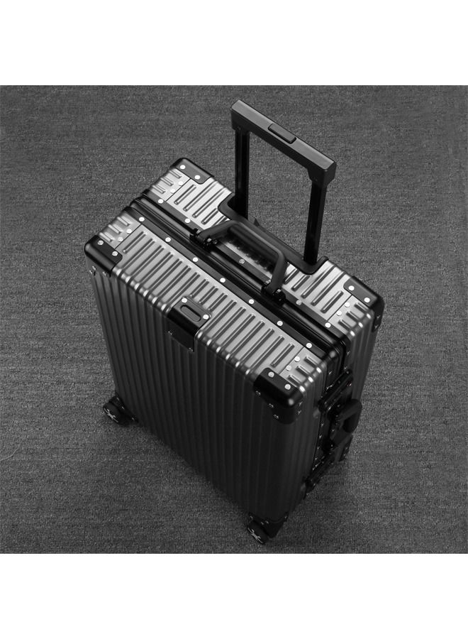 Set of 2 Hardcase Travel Suitcase Al-Mg Alloy Luggage Trolley With 4 Spinner Wheel 29 Inch And 20 Inch