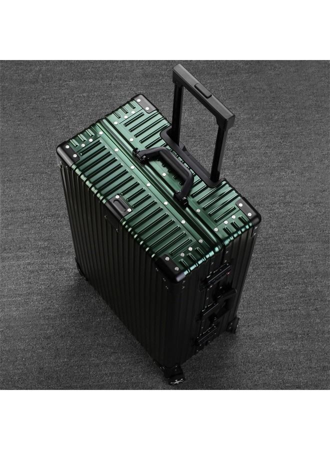 Set of 2 Hardcase Travel Suitcase Al-Mg Alloy Luggage Trolley With 4 Spinner Wheel 29 Inch And 20 Inch