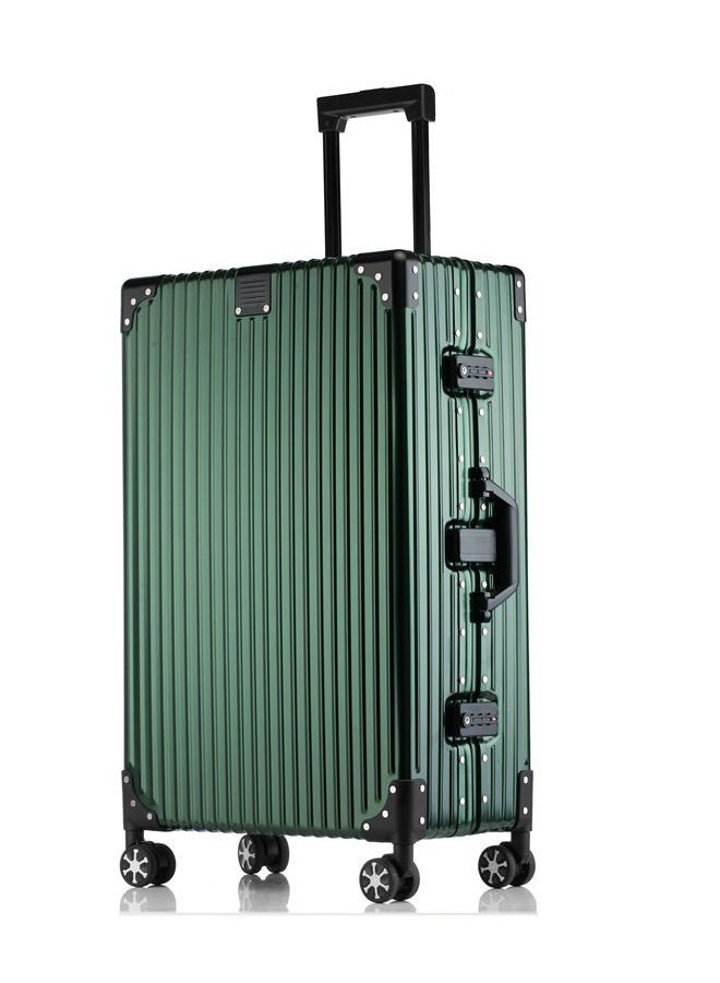 Set of 2 Hardcase Travel Suitcase Al-Mg Alloy Luggage Trolley With 4 Spinner Wheel 29 Inch And 20 Inch