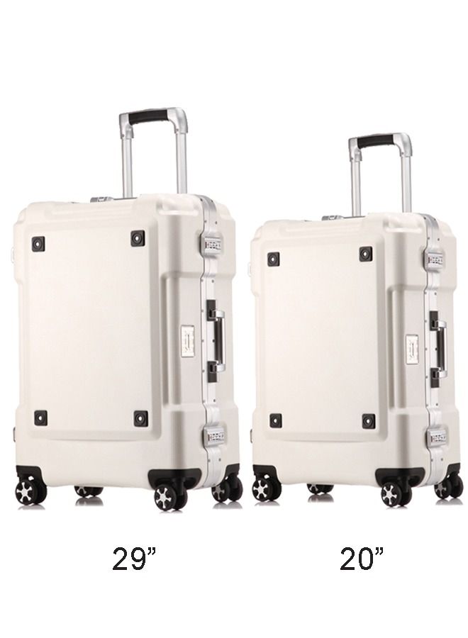 Set of 2 Premium Expandable Aluminum Frame ABS & PC Suitcase 20 Inch And 29 Inch