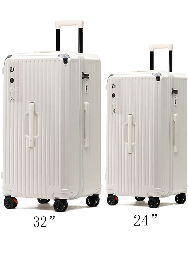 Set of 2 Premium Expandable Aluminum Frame ABS & PC Suitcase With USB charging port and C type and 5 wheel,24/32 Inch