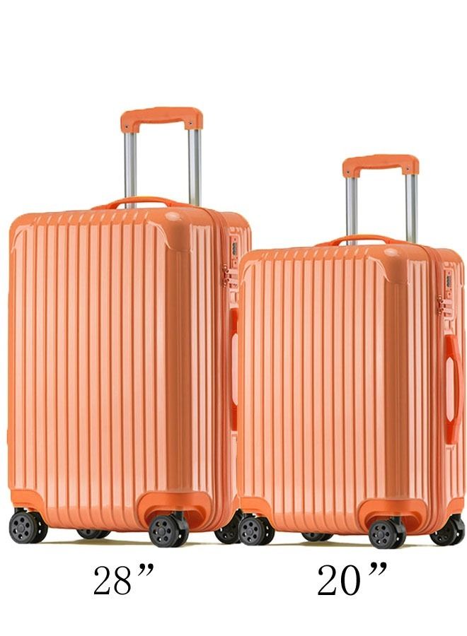 Set of 2 Premium Expandable Aluminum Frame ABS & PC Suitcase 20/28 Inch