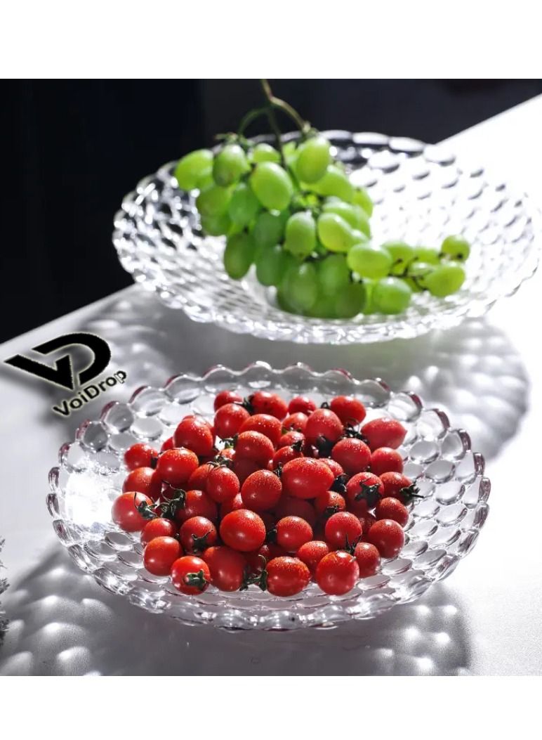 Voidrop Glass Bowl Crystal Design Bowls For Kitchen Home Décor fruit bowl Centerpiece Table Decorations Great For Dining Vegetable Bowls Serving Bowls, Salad Bowl Candy Bowl Fruit Bowl 30 cm