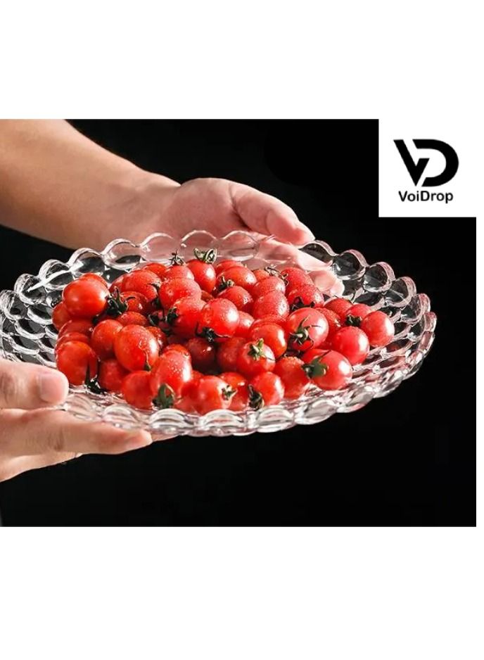 Voidrop Glass Bowl Crystal Design Bowls For Kitchen Home Décor fruit bowl Centerpiece Table Decorations Great For Dining Vegetable Bowls Serving Bowls, Salad Bowl Candy Bowl Fruit Bowl 30 cm