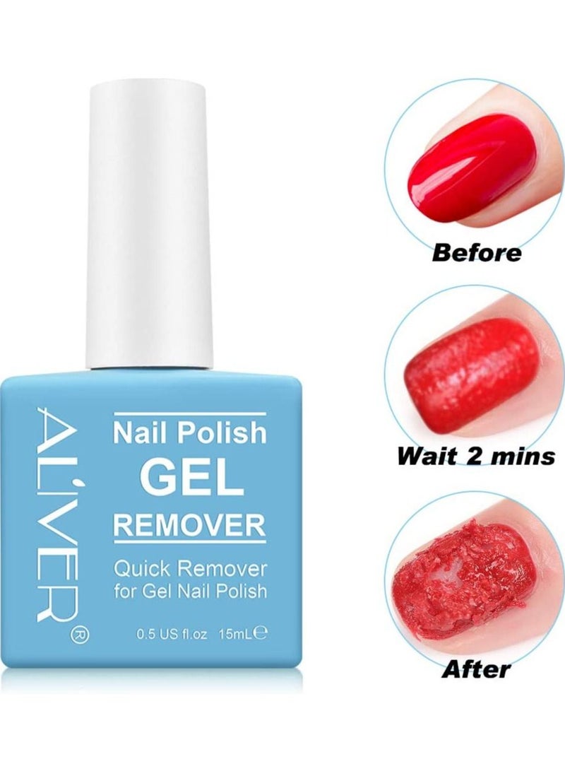 Magic Nail Polish Remover, Professional Nail Gel Polish Remover, In 3 mins Quickly Removes Soak-Off Gel Polish UV Art Nail Lacquer 2 Pack Don't Hurt Nails