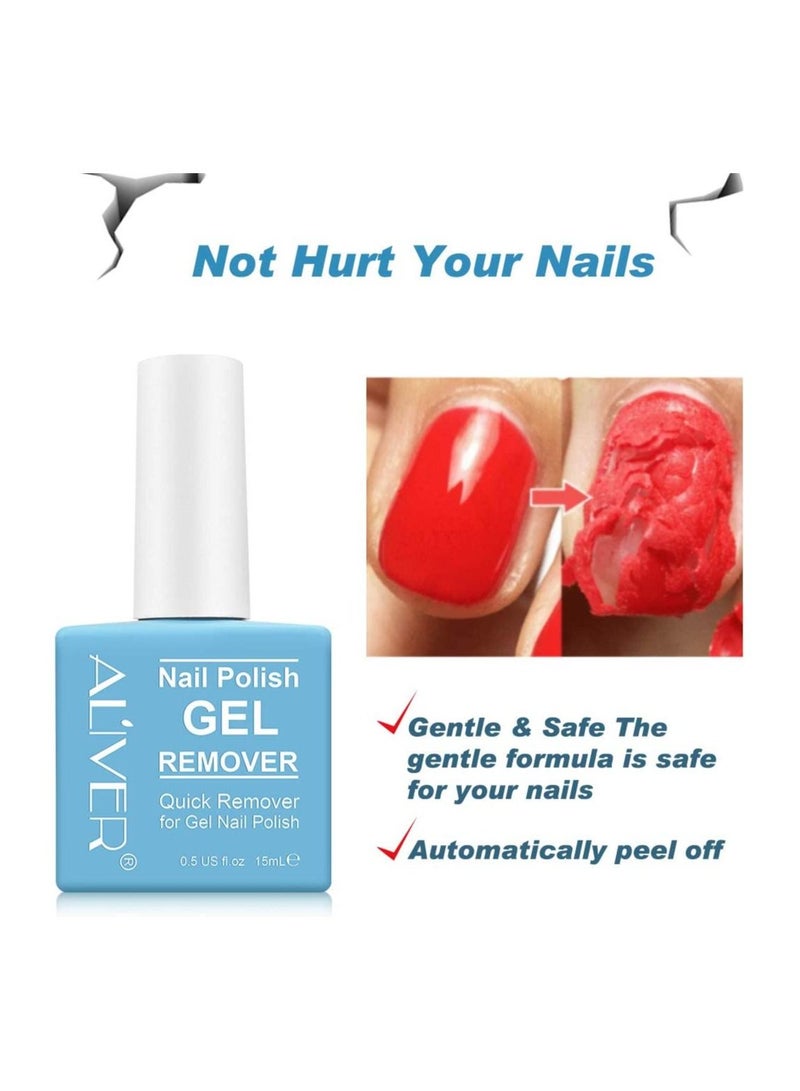 Magic Nail Polish Remover, Professional Nail Gel Polish Remover, In 3 mins Quickly Removes Soak-Off Gel Polish UV Art Nail Lacquer 2 Pack Don't Hurt Nails