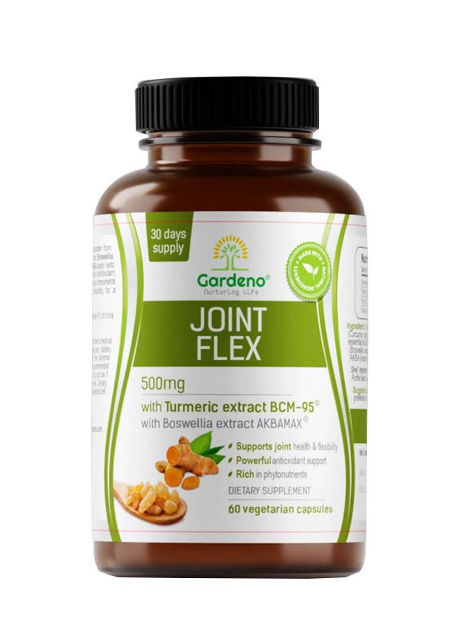 Joint Flex Standardized Curcumin & Boswellia Extract For Joint Pain Relief | Dietary Supplement Joint Support Supplement for Men and Women, Turmeric for Joint Health, Mobility, Flexibility 60 Veg Caps