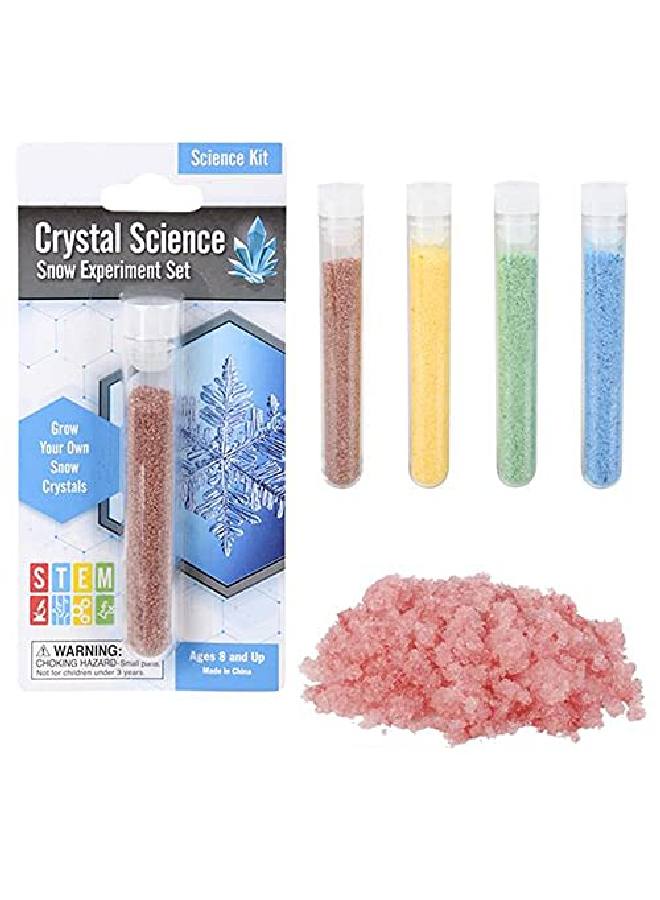 Growing Snow Crystal Test Tubes Set Of 4 Science Kit For Kids Snow Experiment Set Educational Stem Toys For Boys And Girls Birthday Party Favors For Children