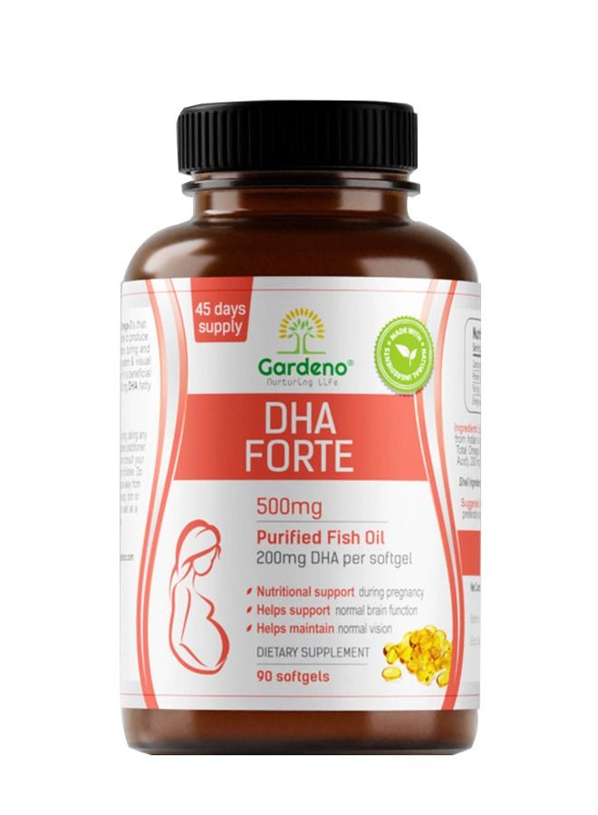 DHA Forte Best Prenatal DHA Omega 3 Supports Brain Development In Babies During Pregnancy And Lactation | DHA Forte To Support Pre To Post Pregnancy Supports Development Of Brain Vision 90 Softgel