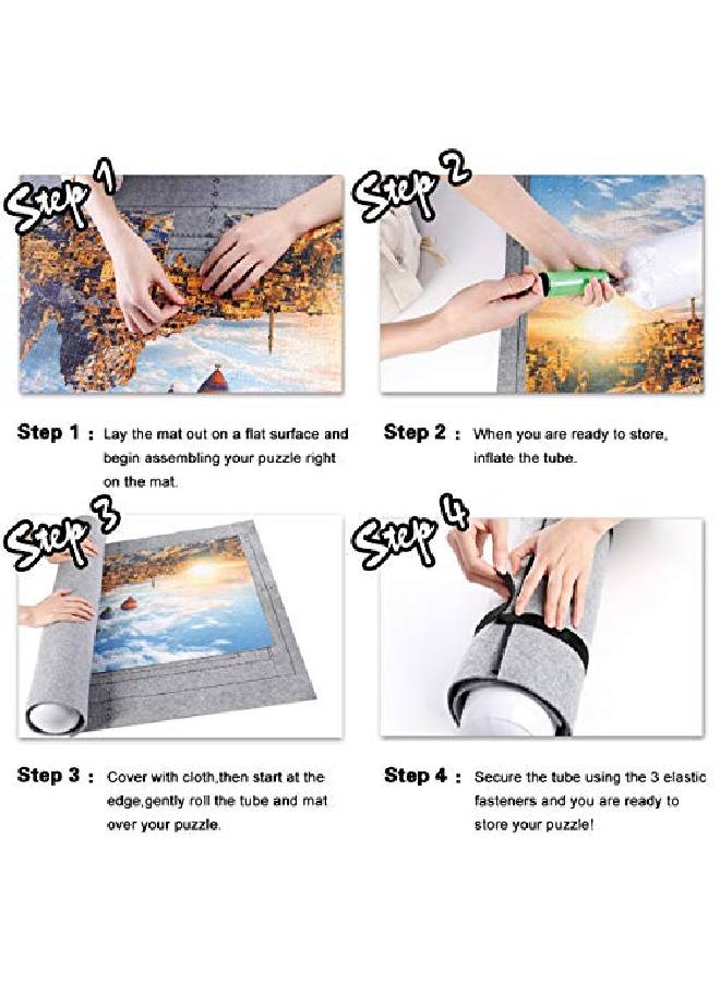 Jigsaw Puzzle Mat Roll Up - 3000 Pieces Large Puzzles Saver Board For Adults Kids