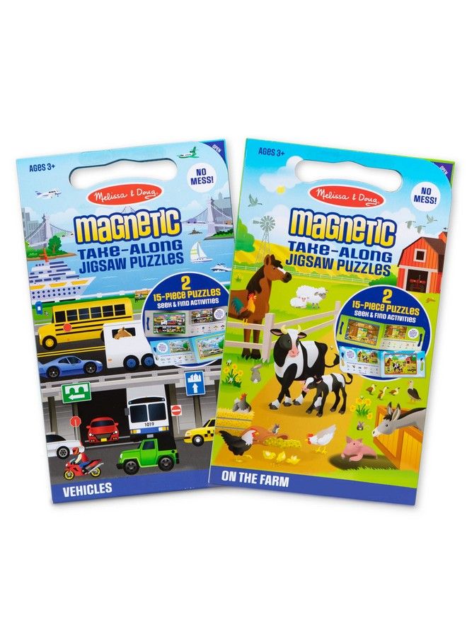 Takealong Magnetic Jigsaw Puzzles Travel Toy 2Pack Farm Vehicles