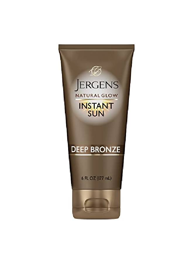 Natural Glow Instant Sun Self Tanner Lotion + Bronzer Sunless Tanning Deep Bronze For A Naturallooking Tan 6 Ounce