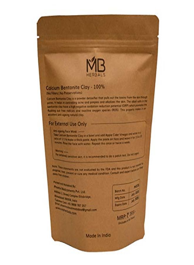 Calcium Bentonite Clay Powder 227G | Half Pound | Bentonite Clay | Anti-Ageing And Detoxifying Clay | Suitable For Oily Skin | For External Use Only