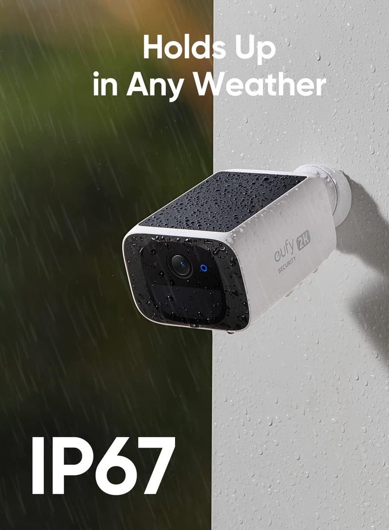 Eufy S220 SoloCam, Wire-Free 2K Resolution Home Base Security Camera, Tiny But Mighty with Continuous Solar Power, 2.4 GHz Wi-Fi, No Monthly