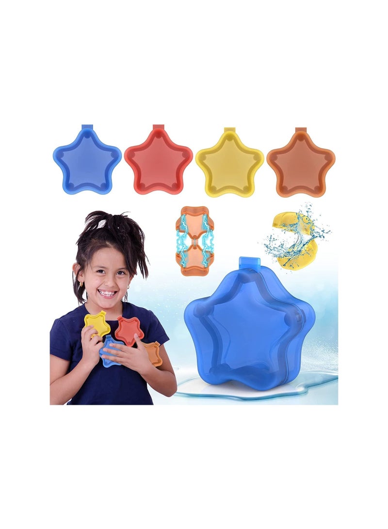 Reusable Water Balloons for Kids Adults, Refillable Water Balloons Quick Fill Self Sealing, Magnetic Water Balloons for Summer Outdoor Water Games, Fun Outdoor Backyard for Swimming Pool (4Pcs)