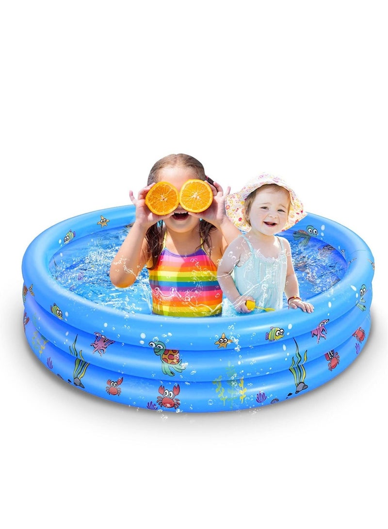 Swimming Paddling Pools for Kids, 30 Inch Small Inflatable Swimming Pools for Backyard/Outside, Portable Blow Up Easy Set Pool for Kids, Adults, and Baby, Blue