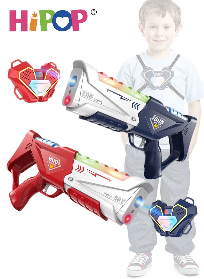 Gun Toy with Laser Induction Two Pack,Safe Gun Toys with Wearable Sensor and Somatosensory Vibration,Do Not Hurt Eyes,Simulated Real CS,Parent-Child Interactive Toy Gun