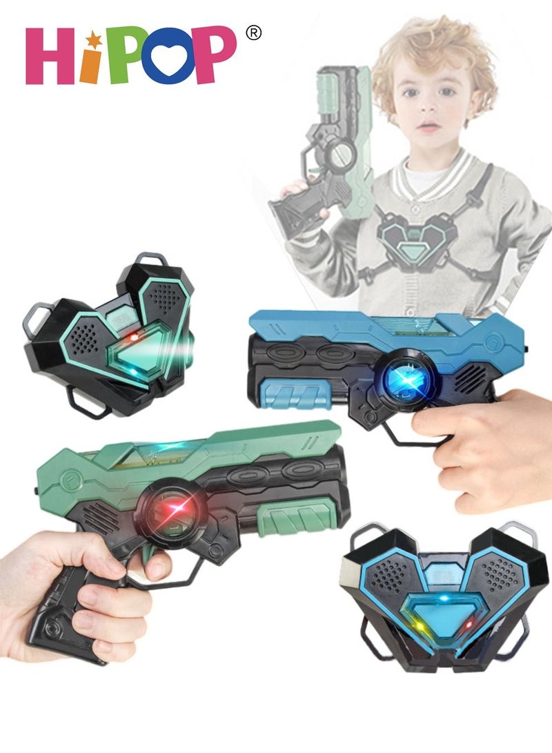 Two Pack Gun Toy with Laser Induction,Safe Gun Toys with Wearable Sensor and Somatosensory Vibration,Do Not Hurt Eyes,Simulated Real CS,Parent-Child Interactive Toy Gun
