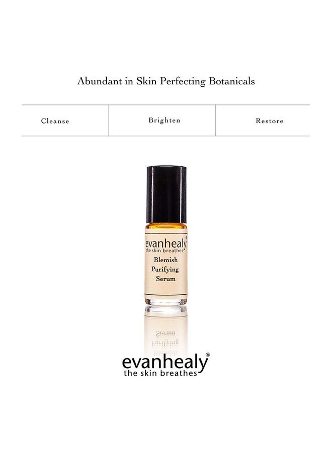 Blemish Purifying Facial Serum Rollon ; Natural Acne Spot Treatment With Essential Oil For Oily & Sensitive Skin ; Rosehip Seed Oil & No Drying Alcohol