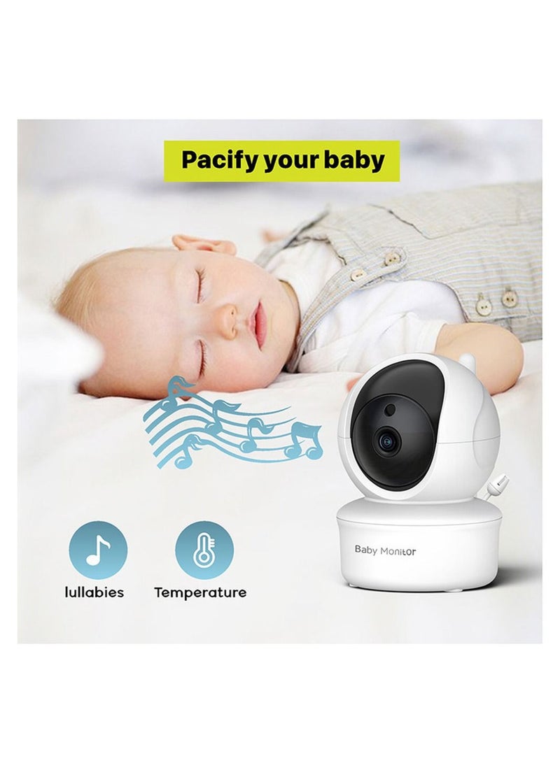 COOLBABY 5 Inch Wireless Baby Monitor Pan Tilt Zoom Remote Baby Camera Room Temperature Detection Two Way Intercom lullaby Monitor