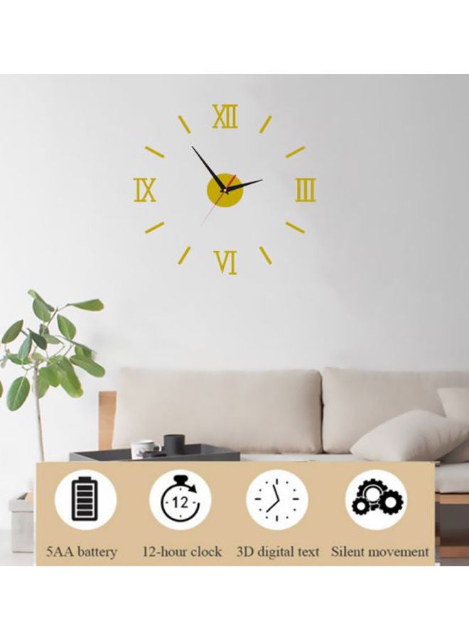 DIY Minimal Nordic Series Retro Themed Wall Clock Gold 15x10x4cm