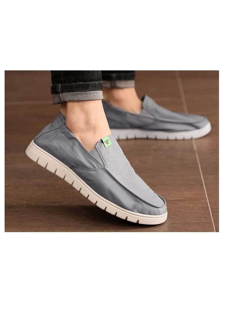 Men Non Slip Elastic Cloth Shoes Grey