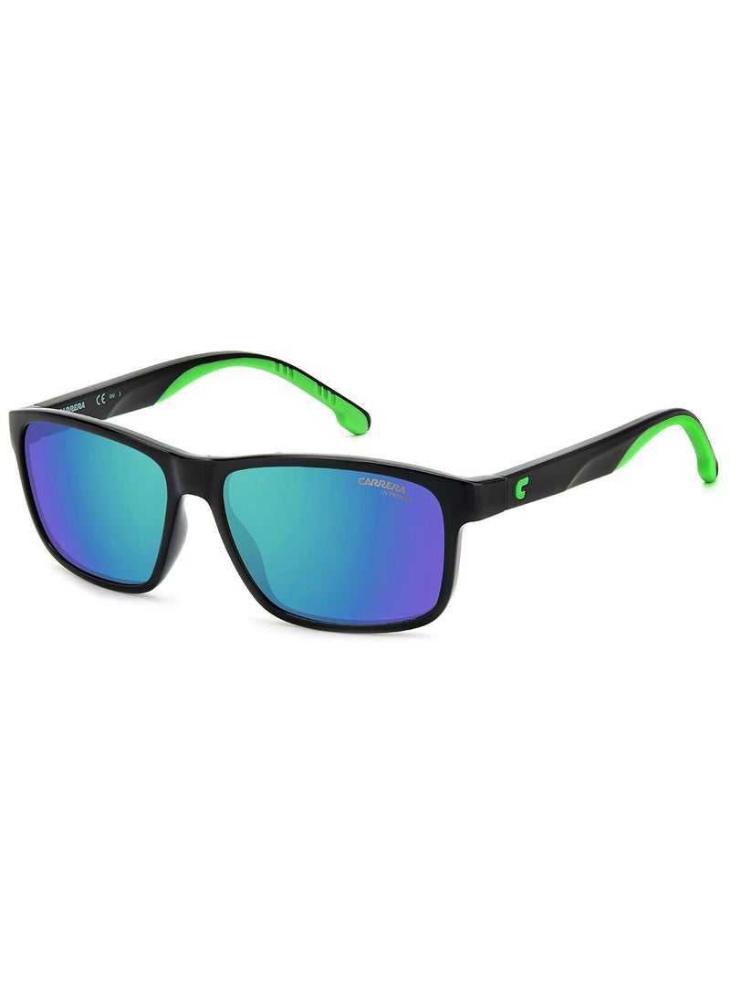 Boys UV Protection Rectangular Sunglasses - Carrera 2047T/S Black/Green 54 - Lens Size: 54 Mm