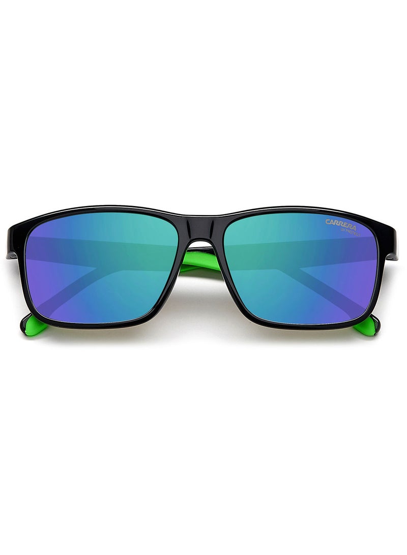 Boys UV Protection Rectangular Sunglasses - Carrera 2047T/S Black/Green 54 - Lens Size: 54 Mm