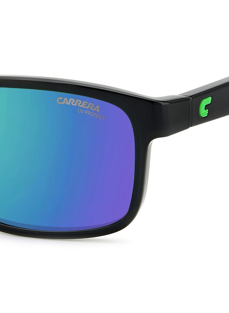 Boys UV Protection Rectangular Sunglasses - Carrera 2047T/S Black/Green 54 - Lens Size: 54 Mm