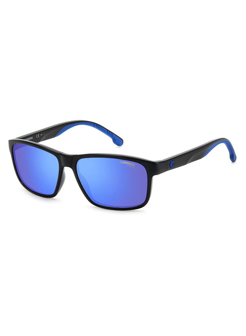 Boys UV Protection Rectangular Sunglasses - Carrera 2047T/S Black/Blue 54 - Lens Size: 54 Mm