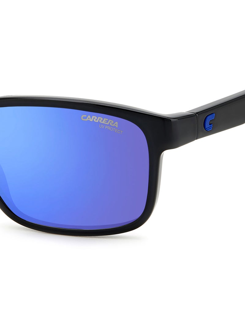 Boys UV Protection Rectangular Sunglasses - Carrera 2047T/S Black/Blue 54 - Lens Size: 54 Mm