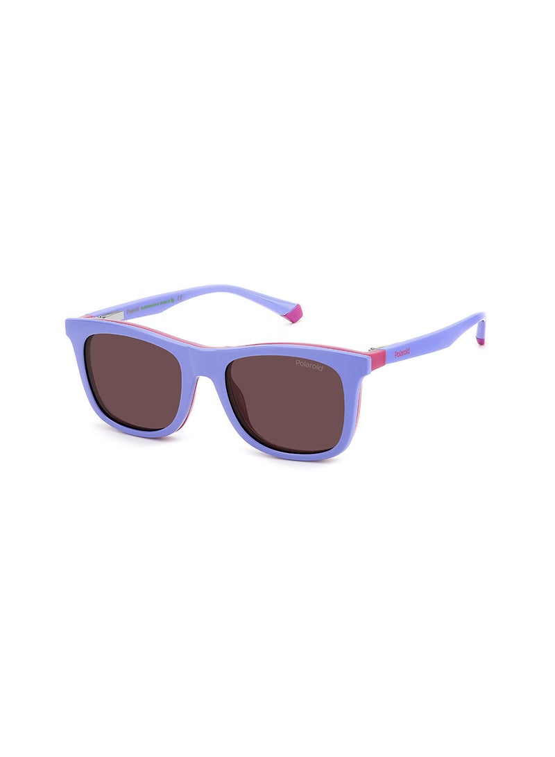 Kids Unisex UV Protection Rectangular Sunglasses - Pld 8055/Cs Pk Lilac 46 - Lens Size: 46 Mm