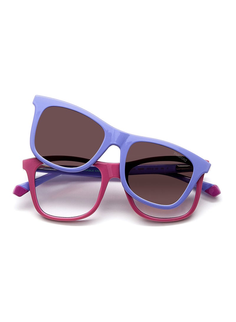 Kids Unisex UV Protection Rectangular Sunglasses - Pld 8055/Cs Pk Lilac 46 - Lens Size: 46 Mm