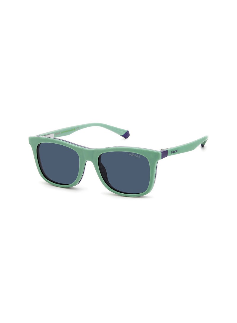 Kids Unisex UV Protection Rectangular Sunglasses - Pld 8055/Cs Blue Grn 46 - Lens Size: 46 Mm