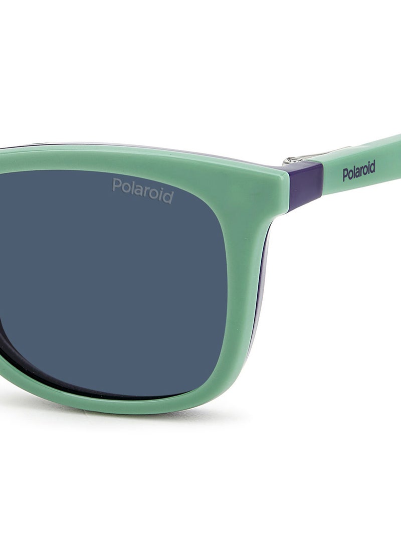 Kids Unisex UV Protection Rectangular Sunglasses - Pld 8055/Cs Blue Grn 46 - Lens Size: 46 Mm