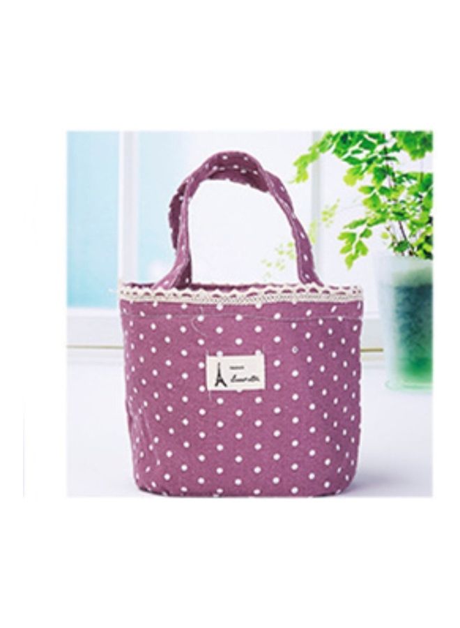 Fashion Portable Cotton Lunch Bag Purple/White 160 x 170cm