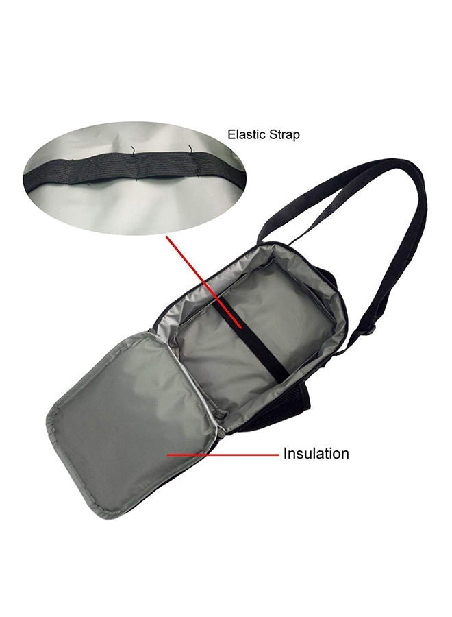 Waterproof Insulated Lunch Bag Black/White 20x25x8centimeter